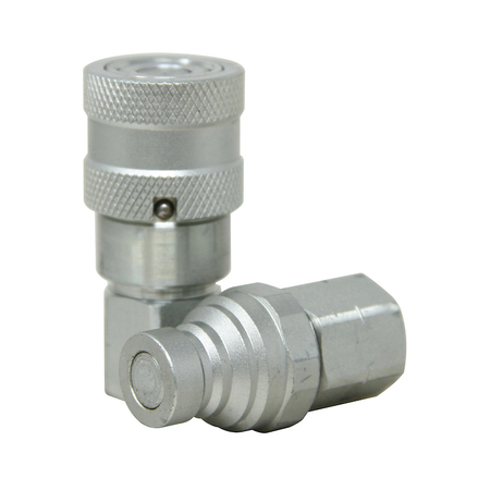 A & I PRODUCTS Flat Face Hydraulic Coupler Socket & Plug Set (1/4" NPT) 3" x5" x2" A-FF2514FPS